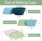 24Pack Silicone Muffin Cups, Reusable Cupcake Liners Molds - Image 6
