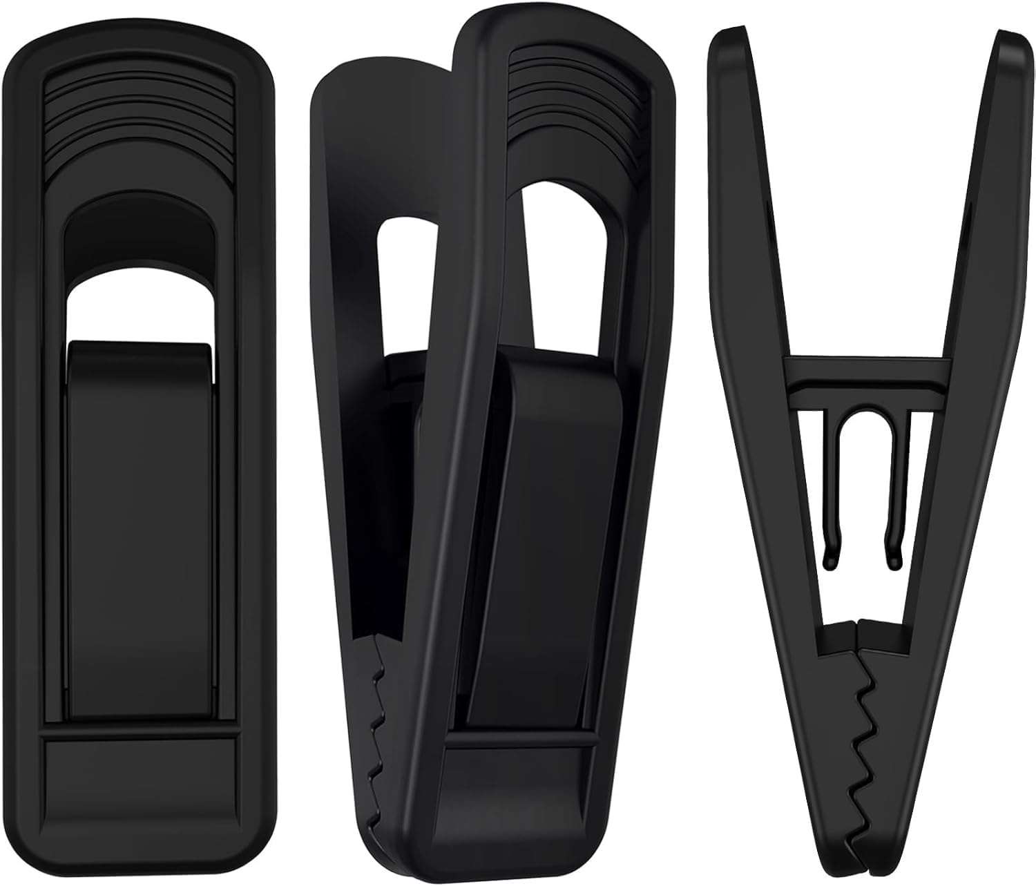 Hanger Clips Perfect for Velvet Hangers (Black, 20 PCS), Non-Slip Plastic Clips Pant Skirt Hanger Clips for Black Flocking Hangers