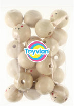 Wooden Beads 1 Inch/25mm Smile Smiley Face Large Hole Round Wooden Beads - Image 7