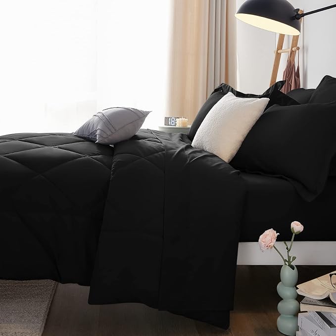CozyLux Full Size Comforter Sets Black - Image 9