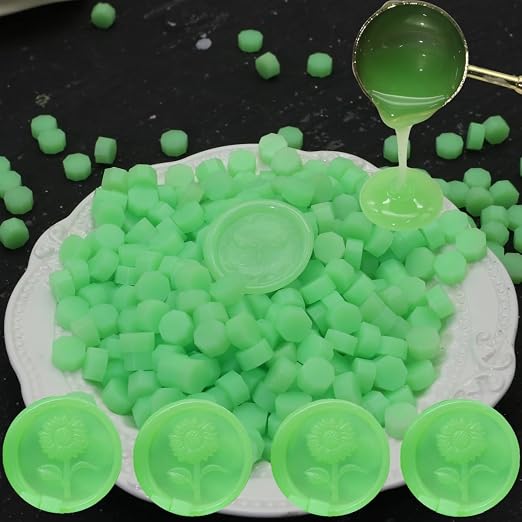 Lumin Green 300 Pcs Wax Seal Beads, Sealing Wax Beads, Refilling Octagon Wax by Unknown