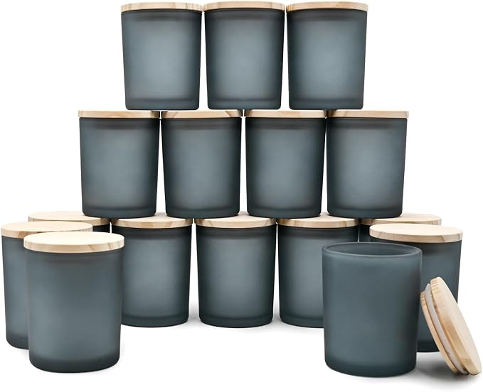 SHOWIN Thick Candle Jars for Making Candles 16 Pcs, 7 OZ Empty Jars by Showin