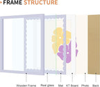 12x12 Picture Frame with Wavy Mat, Wooden Real Glass 12 x 12 Photo Frame - Image 5
