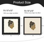 10x10 Picture Frame with Wavy Mat, Wooden Real Glass 10 x 10 Photo Frame - Image 2