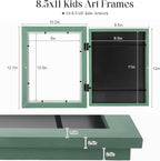 Kids Art Frames, 8.5x11 Front Opening Kids Artwork Frames Changeable, Olive - Image 4