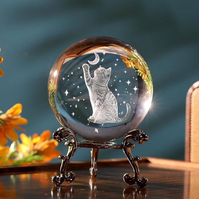 Cat Lover Gifts for Women Cat Crystal Ball Gifts for Christmas Mothers Day | - Image 2