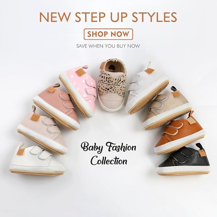 Clowora Baby Boys Girls Shoes Non-Slip Rubber Sole Sneakers Infant First Walking Toddler Crib Shoes Newborn Loafers Flats.