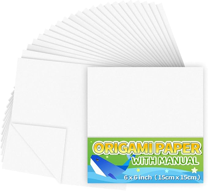 Praisebank White Origami Paper, Double Sided Color, Origami Paper Kit by Praisebank