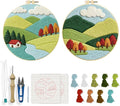INFUNLY 2 Pcs Forest Valley Punch Needle Embroidery Kit 8.7" DIY Punch by INFUNLY