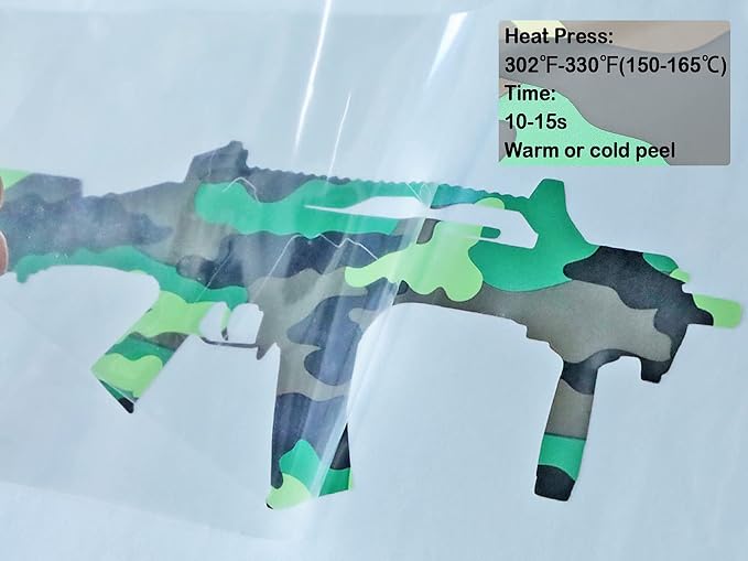 FUNKAKA Camo Army Green HTV Heat Transfer Vinyl Rolls, Stretchy PU HTV Vinyl - Image 5
