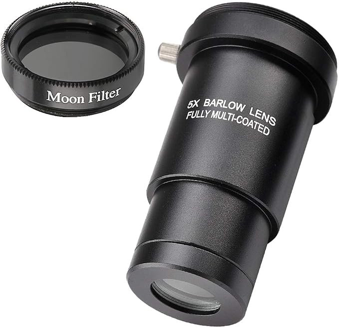 1.25-inch 5X Barlow Lens & Moon Filter Kit-for Telescope Eyepieces | Wide-angle by STARBOOSA