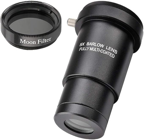 1.25-inch 5X Barlow Lens & Moon Filter Kit-for Telescope Eyepieces | Wide-angle by STARBOOSA