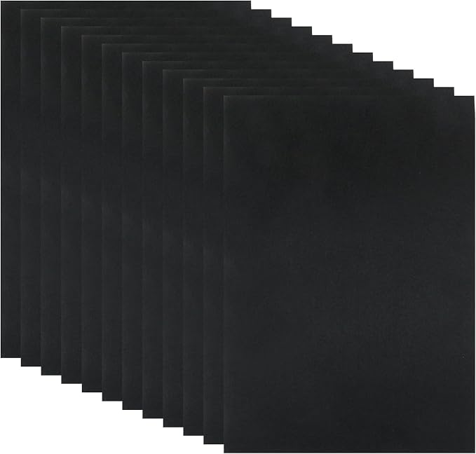 12 Pcs Black Felt Sheets, 8 x 12 Inch, 1mm Thick | Felt Fabric by Moicstiy