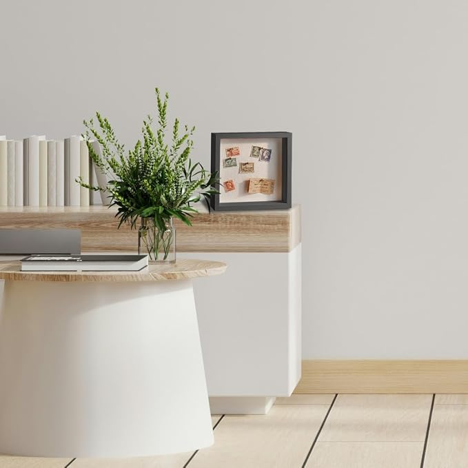 Black 5x5 Shadow Box Display Frame, Premium Linen Backboard and Included - Image 4