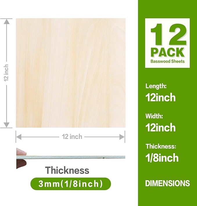 Basswood Sheets 12"x12"x1/8", 3mm Basswood - Image 5