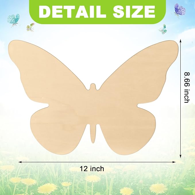 Anglechic 12 Pack 12 Inch Wooden Butterflies - Image 2