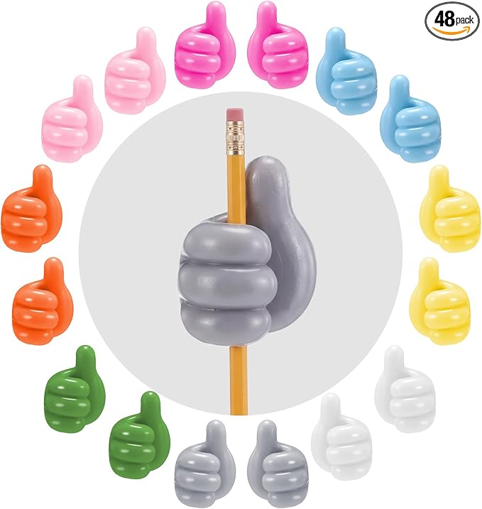48 Pack Adhesive Pencil Holders Back to School Thumb-Shaped Pen Holder Bulk | by Fuutreo