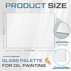 Nuanchu 1 Pcs 9 x 12 Inches Clear Tempered Glass Palette - Image 4