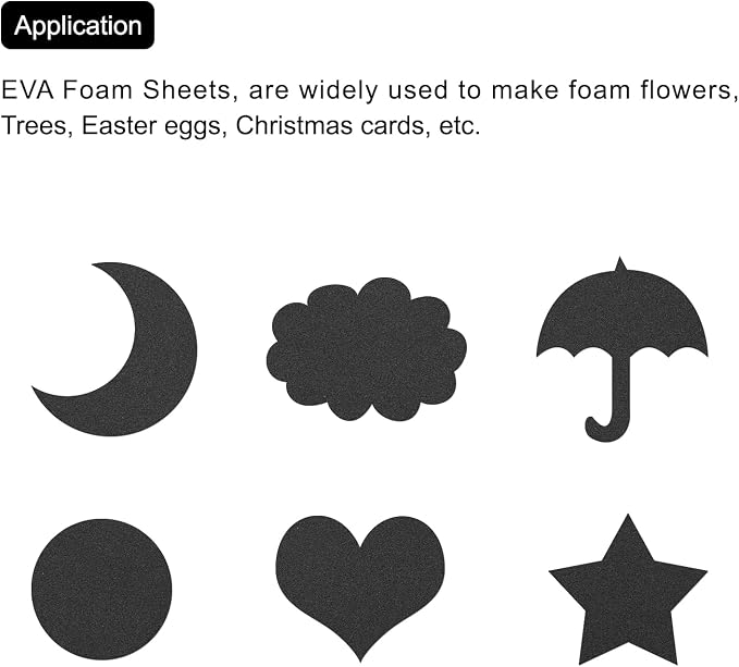 MECCANIXITY EVA Foam Sheets Black 19.7 Inch x 17.7 Inch 0.8mm Thick Crafts Foam - Image 6