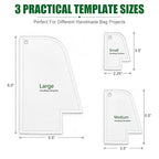 Set of 3 Purse Bag Pattern Template, 3 Versatile Sizes Clear Handbag Stencils - Image 2