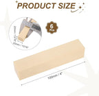MECCANIXITY 6Pcs Basswood Sticks, 13/16" x 13/16" x 4" Square Wooden Dowel Rods - Image 2