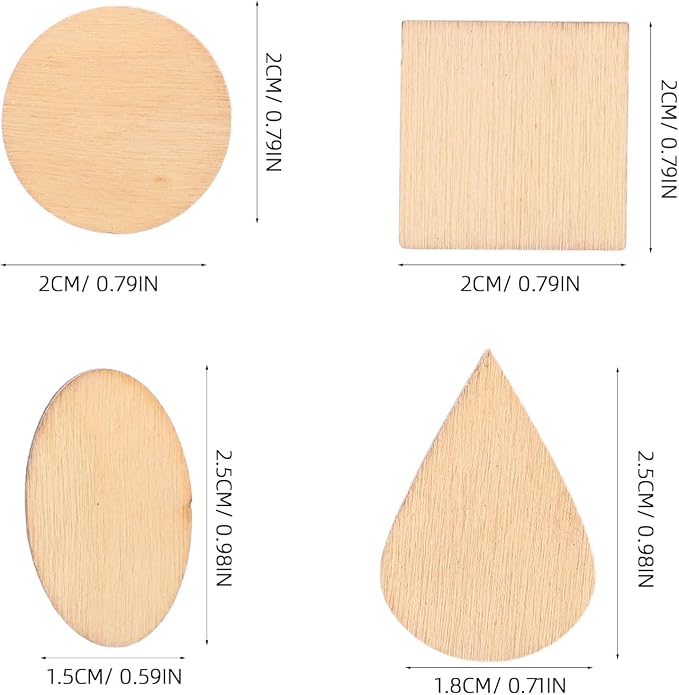TIDTALEO Unfinished Wood Shapes DIY Craft Kit 38g Set Natural Wooden Water Drop - Image 9