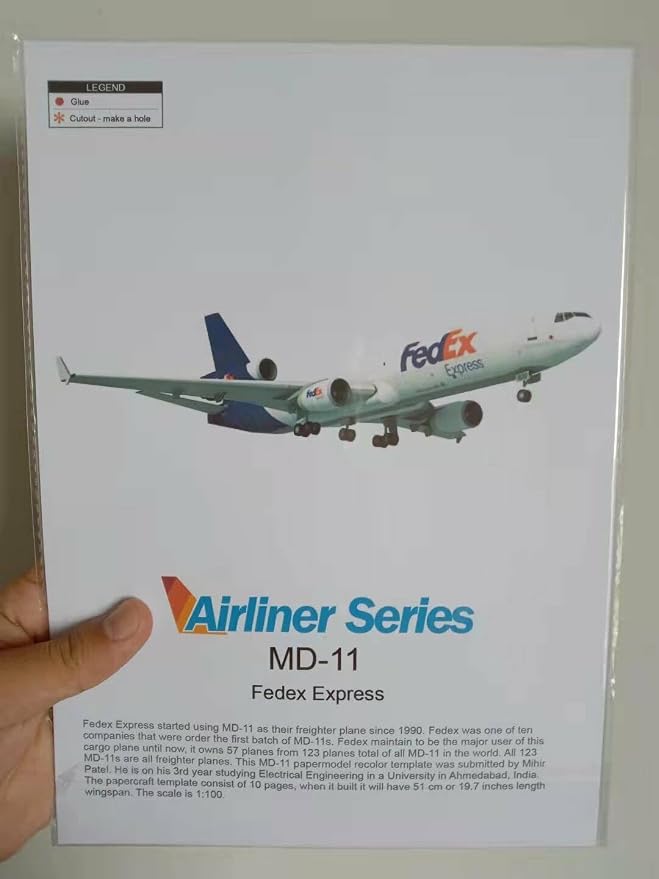 CHICHIYANG 1:100 Unassemabled Paper DIY Aircraft Model FedEx MD-11 Air Plane - Image 3
