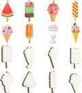 40Pcs Ice Cream Unfinished Wooden 8 Style Cutouts Ornaments DIY Craft Paintable by Tmflexe