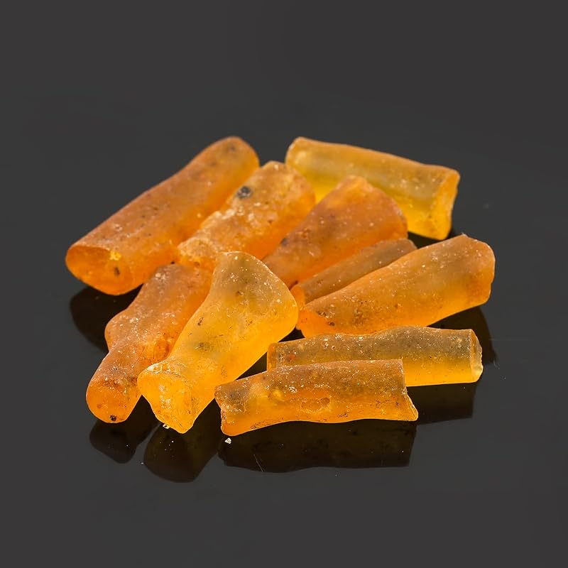 ColouredRocks 5pcs Real Amber Crystals, Raw Pipe Stones, Rough Gemstones - Image 3