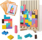 Wooden Colored 3D Russian Block Puzzle Jigsaw Stacking Montessori Toys by WISBOOK