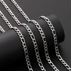 Jishi 16ft Figaro Chain Roll 6mm Silver Stainless Steel Necklace Chain - Image 4