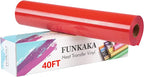 FUNKAKA Red Heat Transfer Vinyl Rolls, Adhesive Glossy HTV Vinyl by FUNKAKA