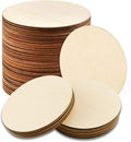25 Pcs 4 Inch Wood Circles, Unfinished Wood Circles Round Disc Cutouts by WLIANG