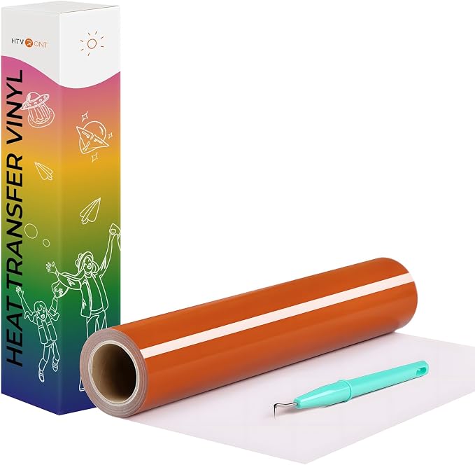HTVRONT Heat Transfer Vinyl Texas Orange HTV Rolls, Heat Transfer Vinyl by HTVRONT