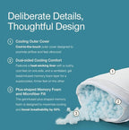 Coop Home Goods Cool+ Crescent Adjustable Pillow, King Size Plus Shaped Memory - Image 4