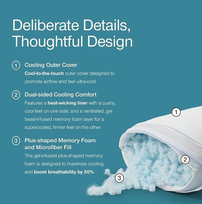 Coop Home Goods Cool+ Cut-Out Adjustable Pillow Queen - Image 4