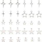 Tibetan Star Charms Silver Hollow Pentagram Pendants Metal Star Charms Hollow - Image 7