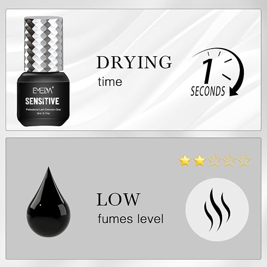 EMEDA Sensitive Eyelash Extension Glue 0.17fl.oz/5ml/1 Sec Drying - Image 5