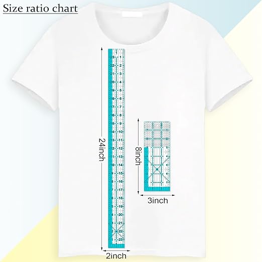 Acrylic Ruler 7 Piece Set, Quilting Rulers, Non Slip Rings 50 Pieces - Image 3