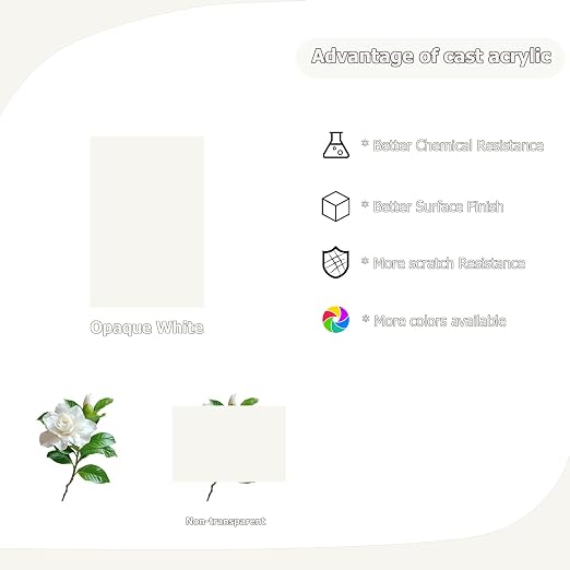 2 Pack 8'' x 12'' Opaque White Acrylic Sheet, 3mm Thick Acrylic Plexiglass - Image 5
