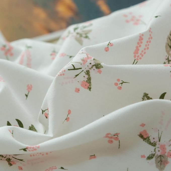 mixinni Garden Style White Floral Duvet Cover King Size 3 Pieces Set Flower - Image 7