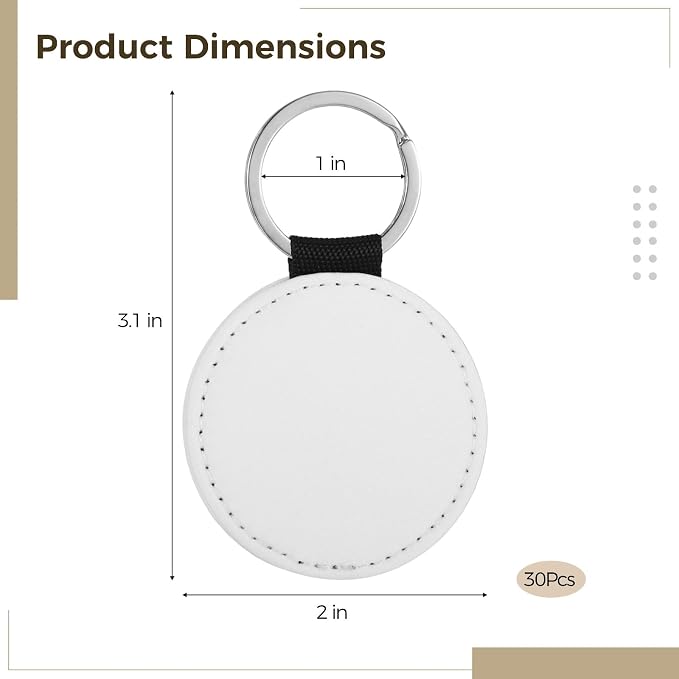 Homaisson Sublimation Keychain Blanks, Double-Sided PU Leather Keychains - Image 4