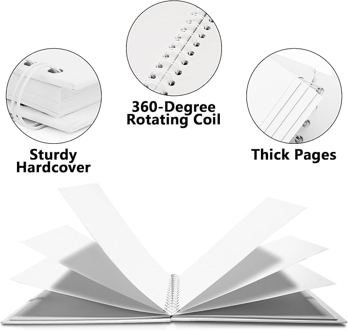 Vienrose DIY Scrapbook Album 8x8 Inch Hardcover Kraft Paper Scrap Book Photo - Image 3