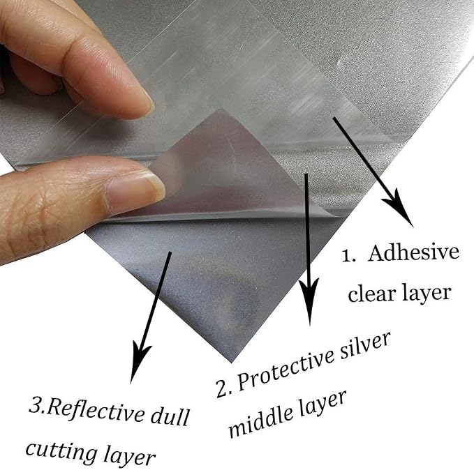 guangyintong Reflective Dark Grey Heat Transfer Vinyl HTV Rolls, Dark Grey HTV - Image 4