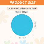MECCANIXITY 24 Pcs Circle Card Stock, 3.9 Inch Round Cutouts Paper Thick - Image 2