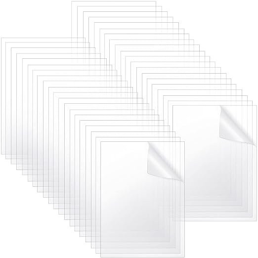 Queekay 40 Pcs 5 x 7 Inch Clear Acrylic Sheet 0.04'' Thick Plastic Blank by Queekay