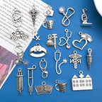 WOCRAFT 120pcs Antique Silver Medical Charms - Image 3