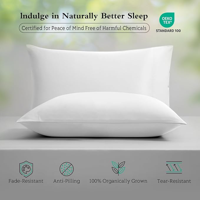 Cooling Pillowcases Standard Size Set of 2, Viscose Derived from Bamboo - Image 3