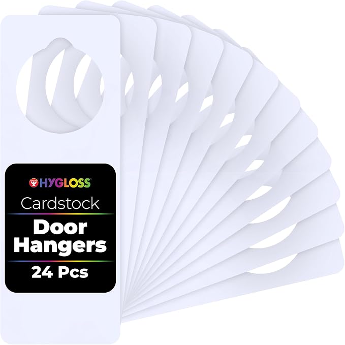 Hygloss Cardstock Door Knob Hanger Blank White by HyglossProductsInc