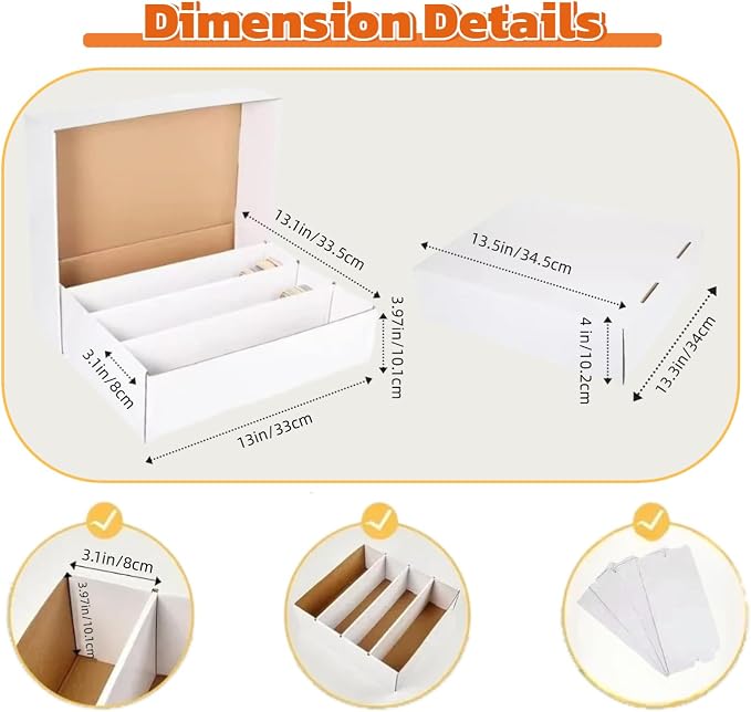4 Set Sports Card Storage Boxes 3150 Count Bulk Card Trading Cards Collection - Image 2